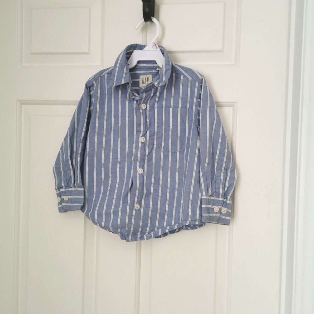 2/$20 Gap Striped button down t-shirt size 2-3 years